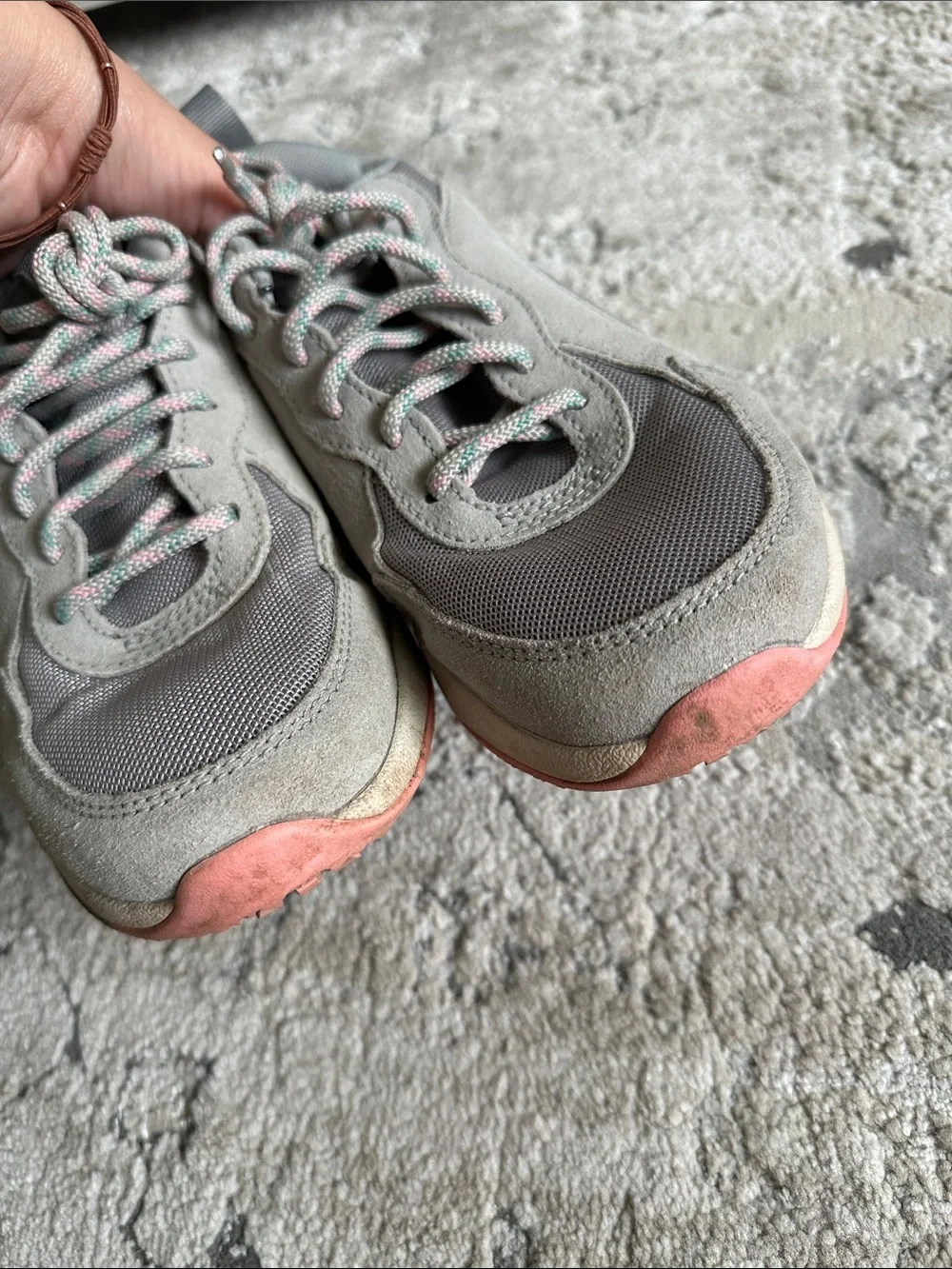 Columbia‎ Gray Suede & Mesh Sneakers with Pink Accent